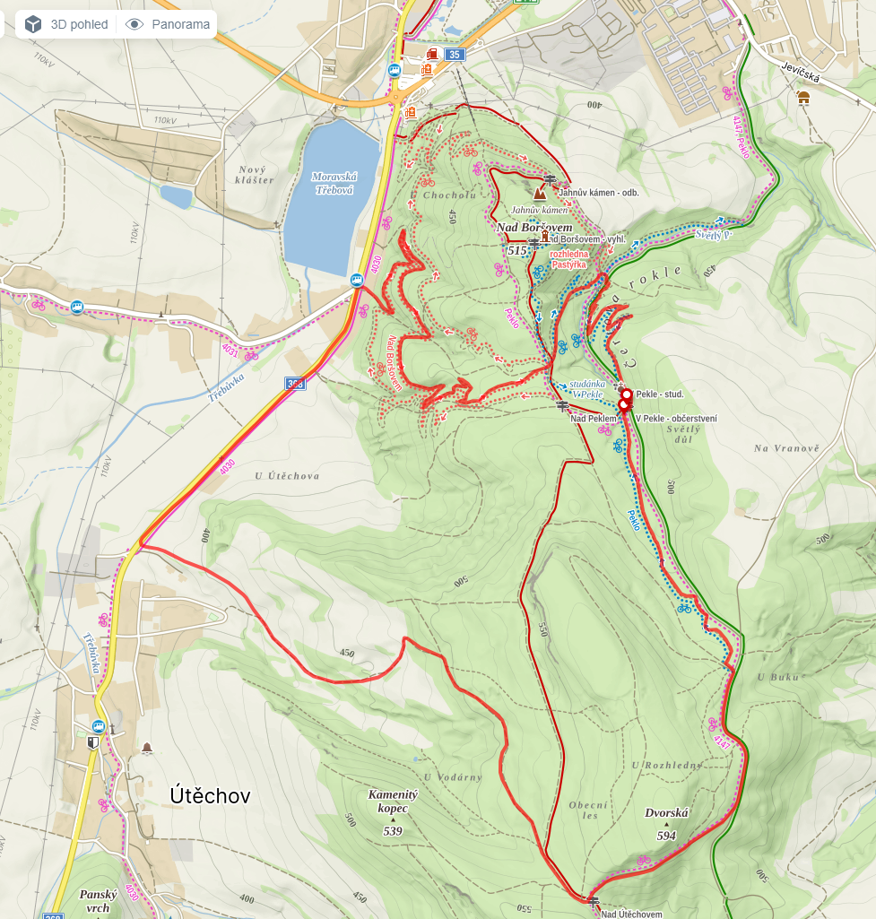 Mapa trati SUPERBIKE – terénní časovka